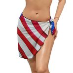 AILLOSA FLAG-26 Sarong Wrap Beyaz Siyah Kadın Plaj Elbise
