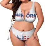 AILLOSA Flag-39 Dolgulu İki Parça Büyük Beden Kadın Bikini Seti