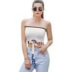 AILLOSA FLAG-49 Seksi File Tüp Üst Yaz Tube Top Tank Tops Askılı Bluz Üst
