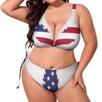 AILLOSA Flag-55 Dolgulu İki Parça Büyük Beden Kadın Bikini Seti