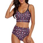 AILLOSA FLAG-59 Geniş Omuz Askılı Üçgen Bikini Üstü Alçak Bel İki Parça Kadın Bikini Seti