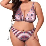 AILLOSA Flag-60 Dolgulu İki Parça Büyük Beden Kadın Bikini Seti