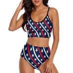 AILLOSA FLAG-74 Geniş Omuz Askılı Üçgen Bikini Üstü Alçak Bel İki Parça Kadın Bikini Seti