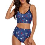 AILLOSA FLAG-85 Geniş Omuz Askılı Üçgen Bikini Üstü Alçak Bel İki Parça Kadın Bikini Seti