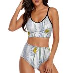 AILLOSA GFY-34 Geniş Omuz Askılı Üçgen Bikini Üstü Alçak Bel İki Parça Kadın Bikini Seti