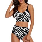 AILLOSA GFY-38 Geniş Omuz Askılı Üçgen Bikini Üstü Alçak Bel İki Parça Kadın Bikini Seti