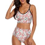 AILLOSA GFY-43 Geniş Omuz Askılı Üçgen Bikini Üstü Alçak Bel İki Parça Kadın Bikini Seti