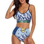 AILLOSA TH-101 Geniş Omuz Askılı Üçgen Bikini Üstü Alçak Bel İki Parça Kadın Bikini Seti