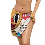 AILLOSA TH-128 Wrap Sarong Beyaz Siyah Kadın Plaj Elbise