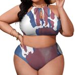 AILLOSA TH-13 Geniş Askılı Orta Bel Büyük Beden Kadın Bikini Seti