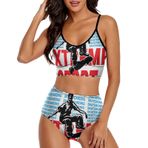 AILLOSA TH-136 Geniş Omuz Askılı Üçgen Bikini Üstü Alçak Bel İki Parça Kadın Bikini Seti