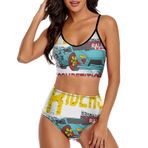 AILLOSA TH-137 Geniş Omuz Askılı Üçgen Bikini Üstü Alçak Bel İki Parça Kadın Bikini Seti