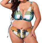 AILLOSA TH-175 Dolgulu İki Parça Büyük Beden Kadın Bikini Seti
