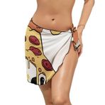 AILLOSA TH-184 Wrap Sarong Beyaz Siyah Kadın Plaj Elbise