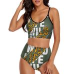 AILLOSA TH-202 Geniş Omuz Askılı Üçgen Bikini Üstü Alçak Bel İki Parça Kadın Bikini Seti