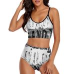AILLOSA TH-279 Geniş Omuz Askılı Üçgen Bikini Üstü Alçak Bel İki Parça Kadın Bikini Seti