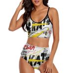 AILLOSA TH-299 Geniş Omuz Askılı Üçgen Bikini Üstü Alçak Bel İki Parça Kadın Bikini Seti