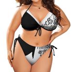 AILLOSA TH-303 Karın Kontrolü İki Parça Büyük Beden Kadın Bikini Seti