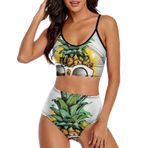 AILLOSA TH-304 Geniş Omuz Askılı Üçgen Bikini Üstü Alçak Bel İki Parça Kadın Bikini Seti