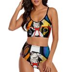 AILLOSA TH-305 Geniş Omuz Askılı Üçgen Bikini Üstü Alçak Bel İki Parça Kadın Bikini Seti