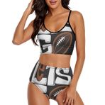 AILLOSA TH-321 Geniş Omuz Askılı Üçgen Bikini Üstü Alçak Bel İki Parça Kadın Bikini Seti
