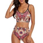 AILLOSA TH-325 Geniş Omuz Askılı Üçgen Bikini Üstü Alçak Bel İki Parça Kadın Bikini Seti