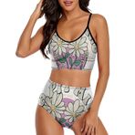 AILLOSA TH-327 Geniş Omuz Askılı Üçgen Bikini Üstü Alçak Bel İki Parça Kadın Bikini Seti