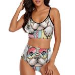 AILLOSA TH-333 Geniş Omuz Askılı Üçgen Bikini Üstü Alçak Bel İki Parça Kadın Bikini Seti