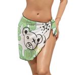 AILLOSA TH-349 Wrap Sarong Beyaz Siyah Kadın Plaj Elbise