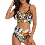 AILLOSA TH-362 Geniş Omuz Askılı Üçgen Bikini Üstü Alçak Bel İki Parça Kadın Bikini Seti