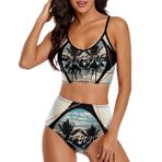 AILLOSA TH-382 Geniş Omuz Askılı Üçgen Bikini Üstü Alçak Bel İki Parça Kadın Bikini Seti