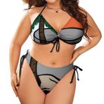AILLOSA TH-387 Karın Kontrolü İki Parça Büyük Beden Kadın Bikini Seti