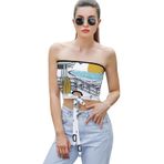AILLOSA TH-396 Seksi File Tüp Üst Yaz Tube Top Tank Tops Askılı Üst Bluz