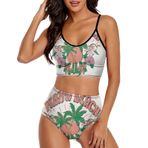 AILLOSA TH-407 Geniş Omuz Askılı Üçgen Bikini Üstü Alçak Bel İki Parça Kadın Bikini Seti