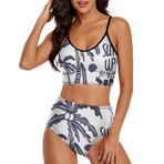 AILLOSA TH-412 Geniş Omuz Askılı Üçgen Bikini Üstü Alçak Bel İki Parça Kadın Bikini Seti