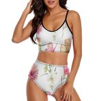 AILLOSA TH-419 Geniş Omuz Askılı Üçgen Bikini Üstü Alçak Bel İki Parça Kadın Bikini Seti