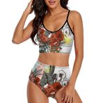 AILLOSA TH-431 Geniş Omuz Askılı Üçgen Bikini Üstü Alçak Bel İki Parça Kadın Bikini Seti