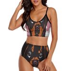AILLOSA TH-445 Geniş Omuz Askılı Üçgen Bikini Üstü Alçak Bel İki Parça Kadın Bikini Seti