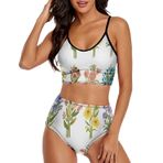 AILLOSA TH-450 Geniş Omuz Askılı Üçgen Bikini Üstü Alçak Bel İki Parça Kadın Bikini Seti