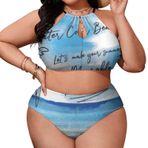 AILLOSA TH-451 Büyük Beden Geniş Askılı Orta Bel Büyük Beden Kadın Bikini Seti