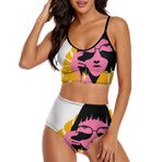 AILLOSA TH-452 Geniş Omuz Askılı Üçgen Bikini Üstü Alçak Bel İki Parça Kadın Bikini Seti