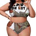 AILLOSA TH-456 Büyük Beden Geniş Askılı Orta Bel Büyük Beden Kadın Bikini Seti