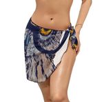AILLOSA TH-457 Wrap Sarong Beyaz Siyah Kadın Plaj Elbise