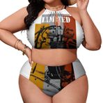 AILLOSA TH-466 Büyük Beden Geniş Askılı Orta Bel Büyük Beden Kadın Bikini Seti