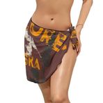 AILLOSA TH-489 Wrap Sarong Beyaz Siyah Kadın Plaj Elbise