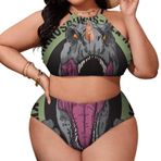 AILLOSA TH-491 Büyük Beden Geniş Askılı Orta Bel Büyük Beden Kadın Bikini Seti