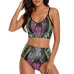 AILLOSA TH-491 Geniş Omuz Askılı Üçgen Bikini Üstü Alçak Bel İki Parça Kadın Bikini Seti