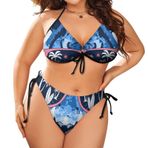 AILLOSA TH-493 Karın Kontrolü İki Parça Büyük Beden Kadın Bikini Seti