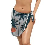 AILLOSA TH-498 Wrap Sarong Beyaz Siyah Kadın Plaj Elbise