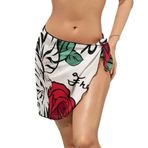 AILLOSA TH-499 Wrap Sarong Beyaz Siyah Kadın Plaj Elbise